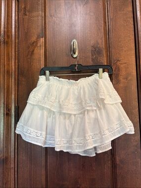 wild fable White Tiered Lace Mini Skirt
